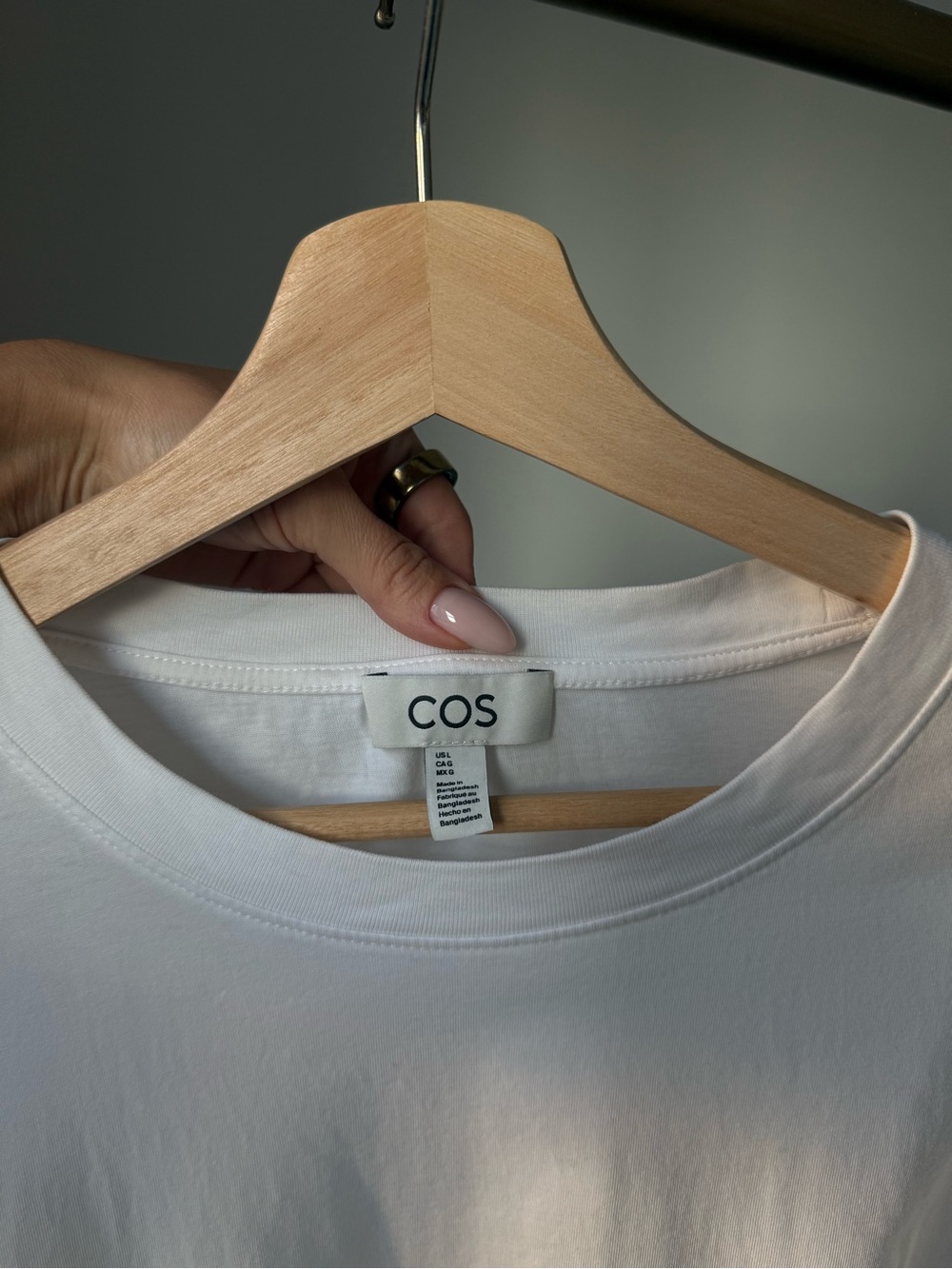 COS White Cotton T-Shirt 100% Cotton L - Picture 3 of 8
